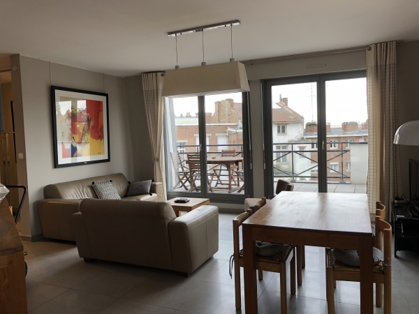 Appartement meublé 2 chambres 75m2 avec grande terrasse + cave et parking à louer Valenciennes